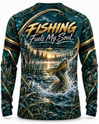 Born to Fish Performance Fishing Long Sleeve T-Shirt - UV Protection Long Sleeve