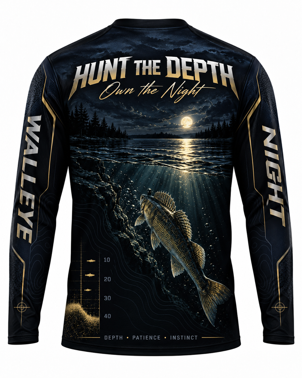 After Dark Own the Night Walleye Night Fishing Apparel Long Sleeve
