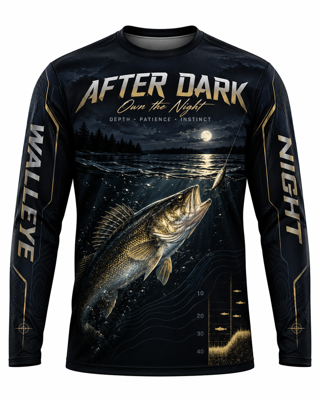 After Dark Own the Night Walleye Night Fishing Apparel Long Sleeve