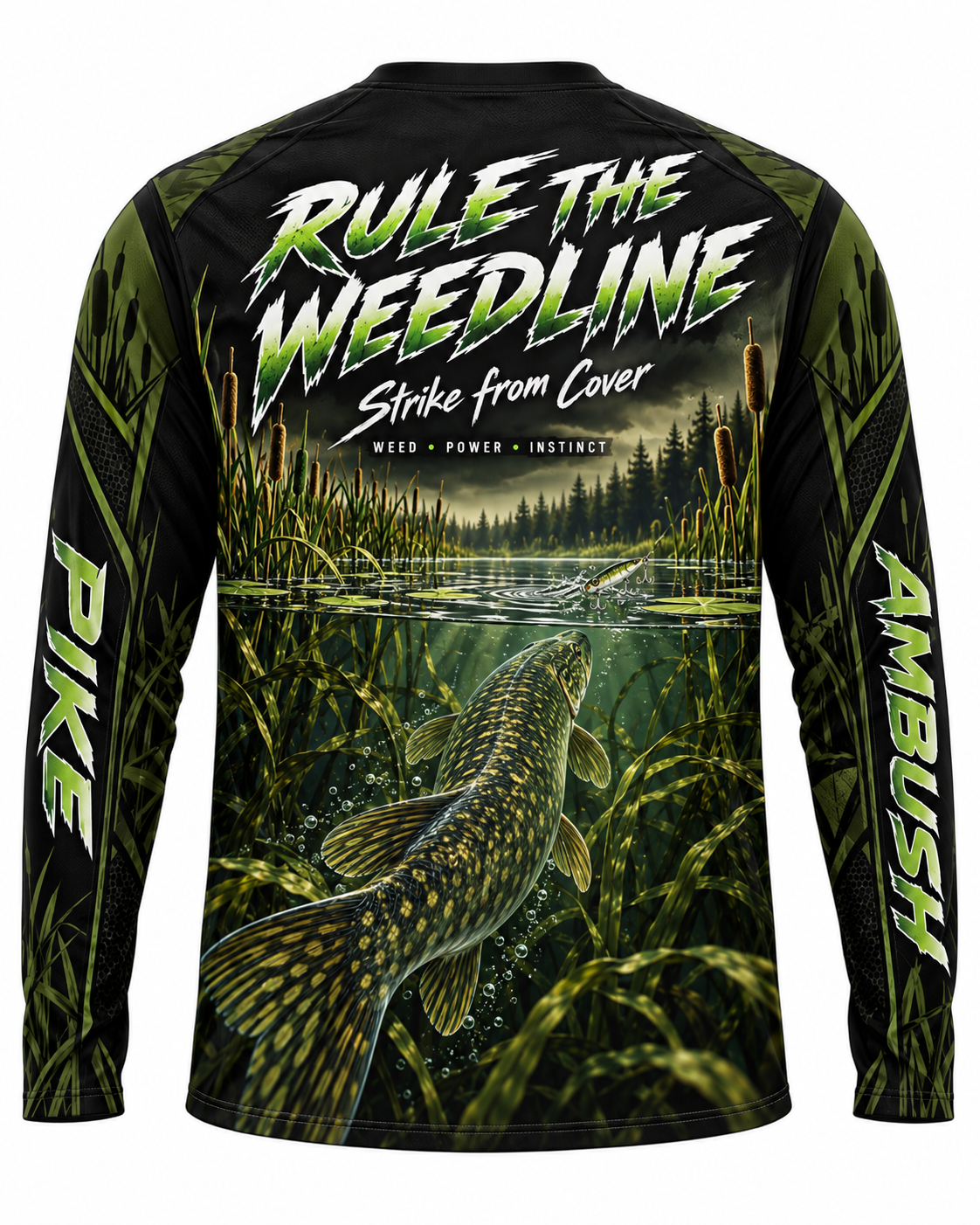 Weedline Ambush Pike Dark Edition Long Sleeve Fishing Shirt