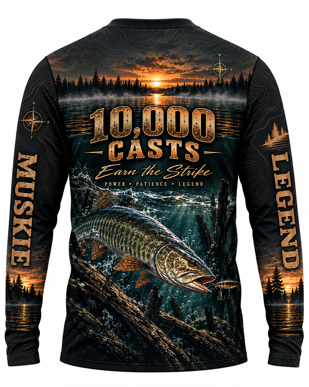 10,000 Casts Earn Long Sleeve Shirt - UV Protection Long Sleeve