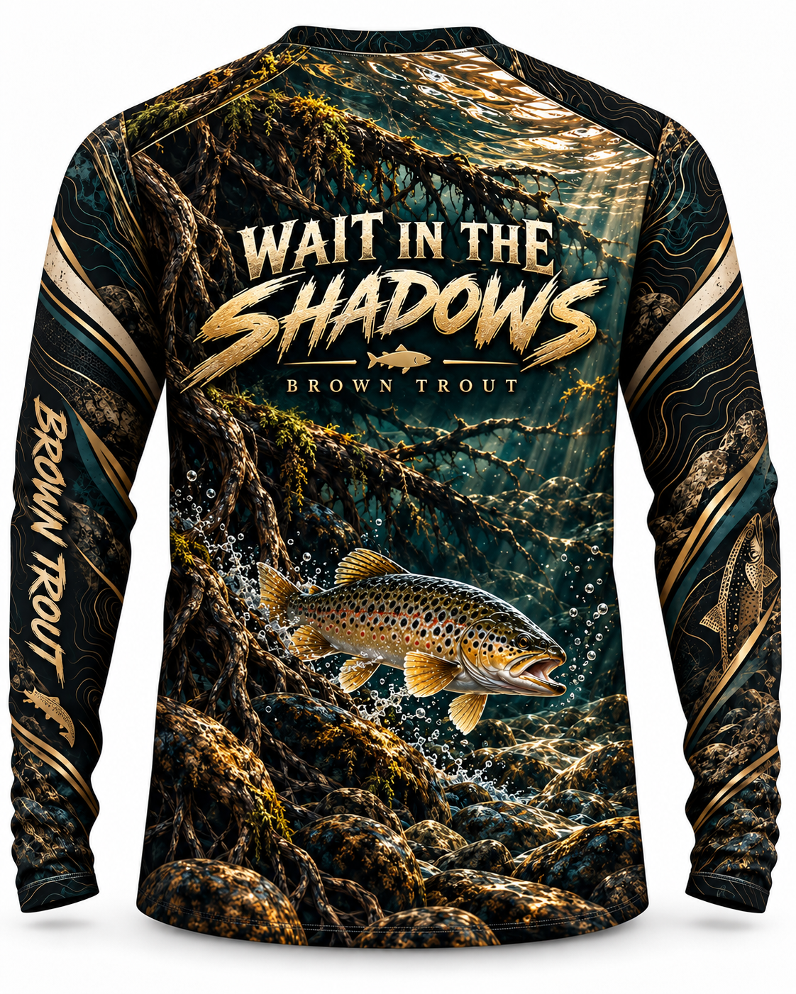 Shadow Hunter Brown Trout Stream Series UV Protection Top Long Sleeve