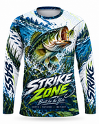 Strike Zone Bass Fishing Long Sleeve Shirt Built for the Bite - UV Protection Long Sleeve