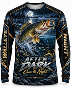 After Dark Walleye Night Fishing Long Sleeve Shirt - UV Protection Long Sleeve