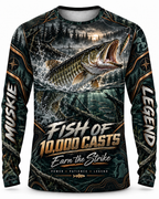 Muskie Legend Fish of 10,000 Casts Long Sleeve Shirt - UV Protection Long Sleeve