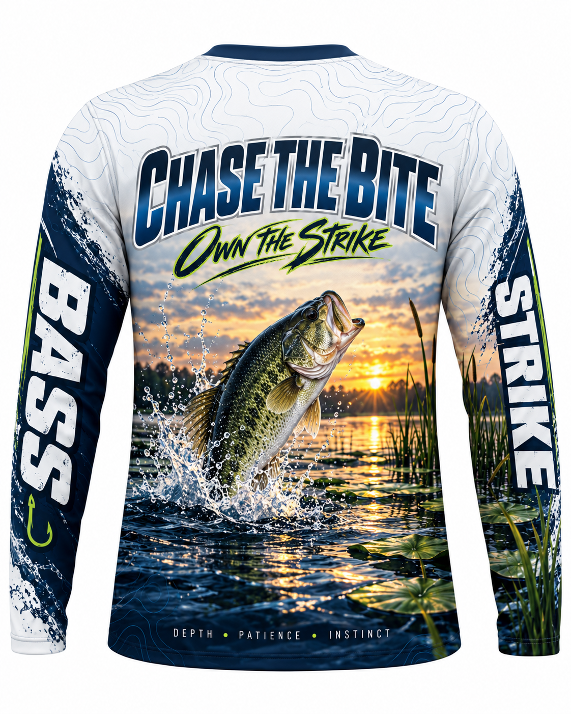 Strike Zone Bass Fishing UV Protection Long Sleeve T-Shirt
