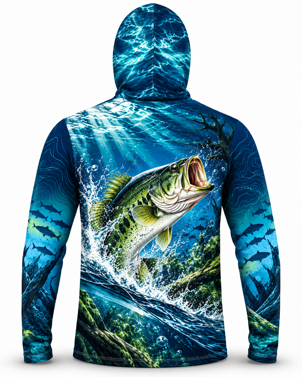 Largemouth Bass Freshwater Strike Signature Edition Face Mask Hoodie