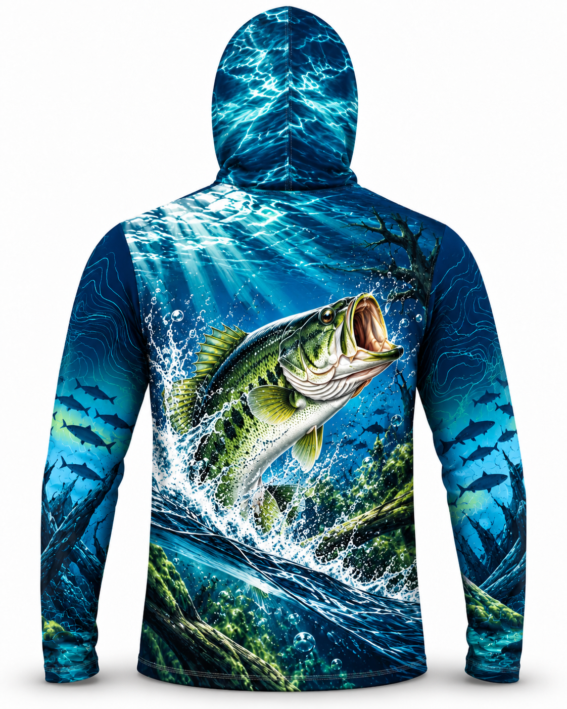 Largemouth Bass Freshwater Strike Signature Edition Face Mask Hoodie