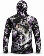 Largemouth Bass Gothic Splash Performance Integrated Hooded Shirt