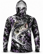 Largemouth Bass Gothic Splash Performance Integrated Hooded Shirt
