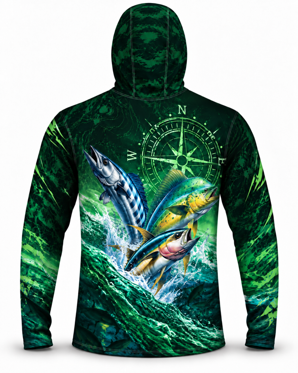 Mahi Mahi And Tuna Ocean Adventure Sun Protection Mask Shirt