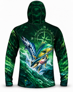 Mahi Mahi And Tuna Ocean Adventure Sun Protection Mask Shirt