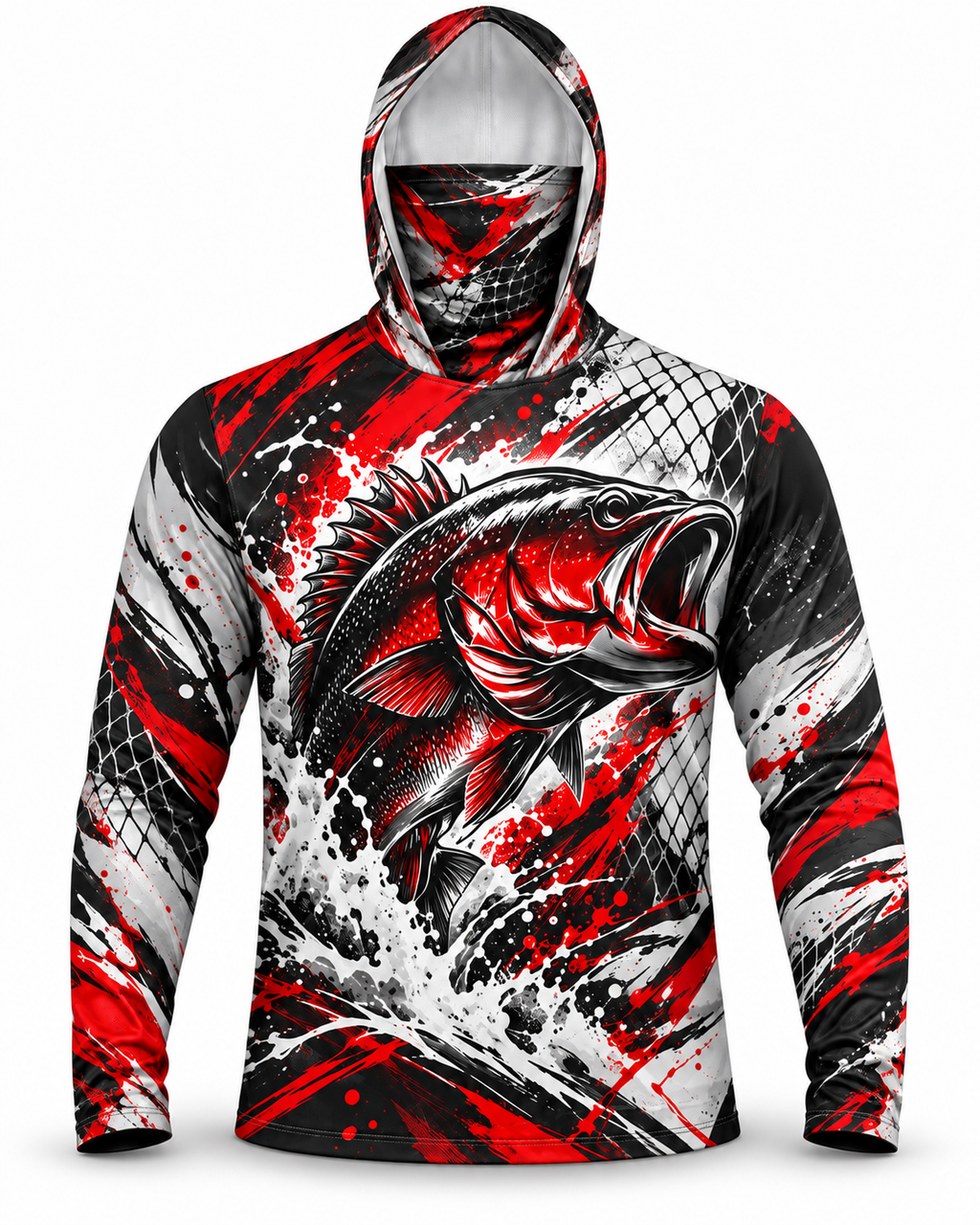 Bass Fishing Blood Net Abstract Edition Performance Shirt