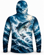 Largemouth Bass Ocean Storm Leap Performance Mask Hoodie