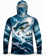 Largemouth Bass Ocean Storm Leap Performance Mask Hoodie